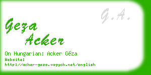 geza acker business card